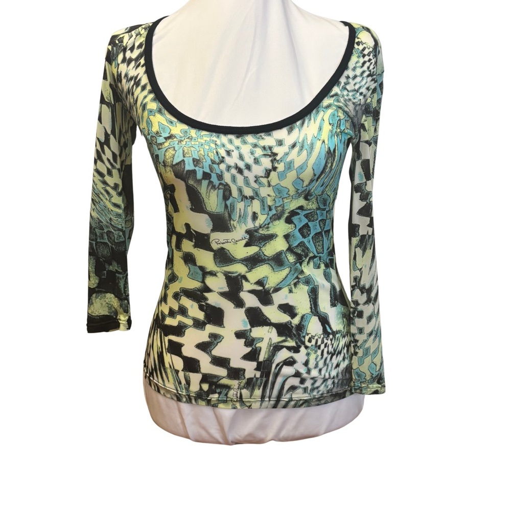Roberto Cavalli FW2003 Sheer Psychedelic Print Top